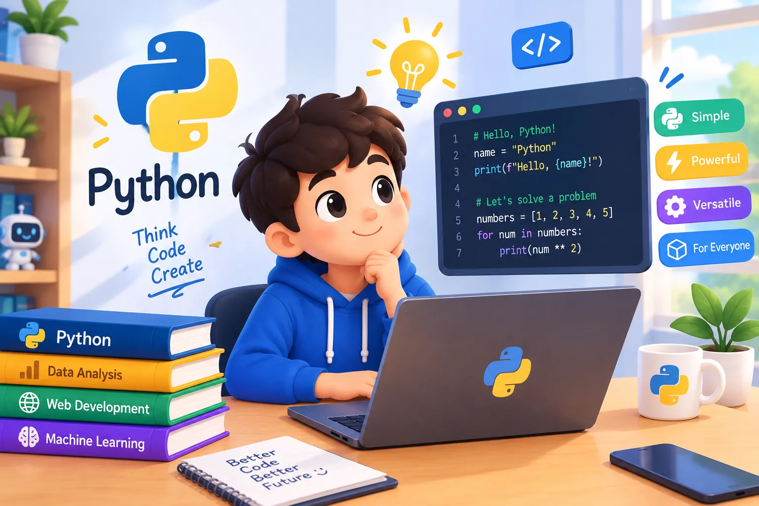 تصویر آموزش برنامهنویسی پایتون برای کودکان و نوجوانان؛ یادگیری مبانی Python، نوشتن کد و ساخت پروژههای برنامهنویسی